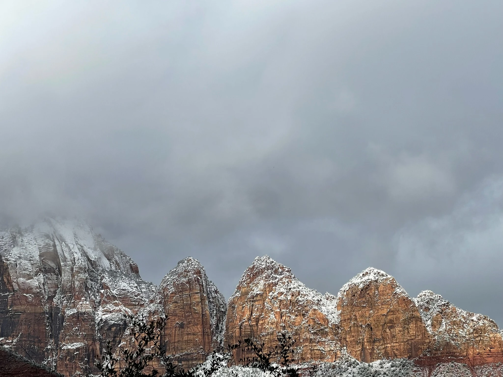 zion national park in winter